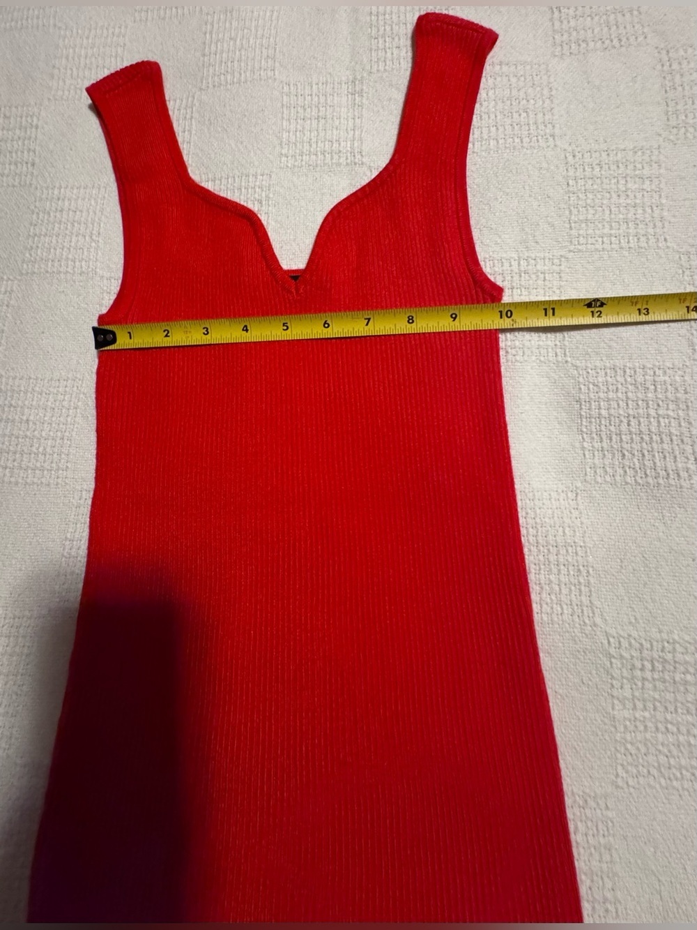 Vero Moda Bright Red Ribbed V-Neck Tank - Picture 6 of 8